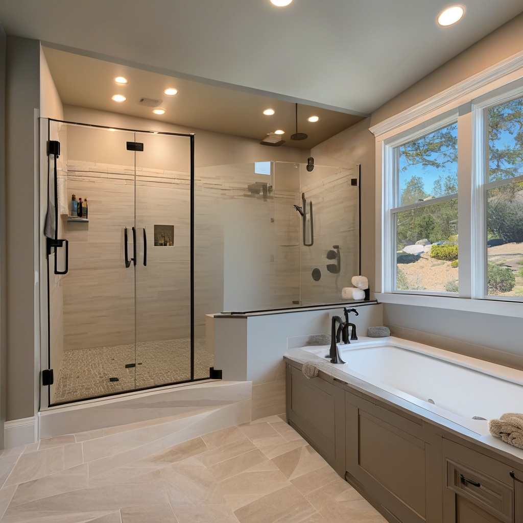 Modern bathroom renovation project in LA Final bathroom remodeling showcase Los Angeles