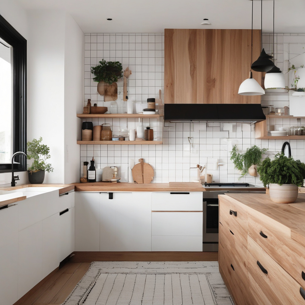 Minimalist modern kitchen design ideas in white and wood