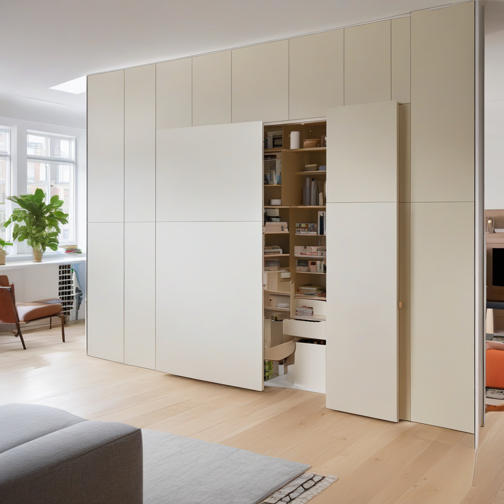 Multi-use ADU layouts: office by day, guest room by night