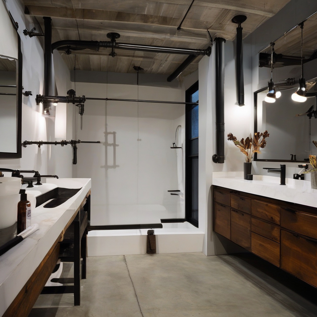 Industrial-style bathroom ideas with concrete and metal