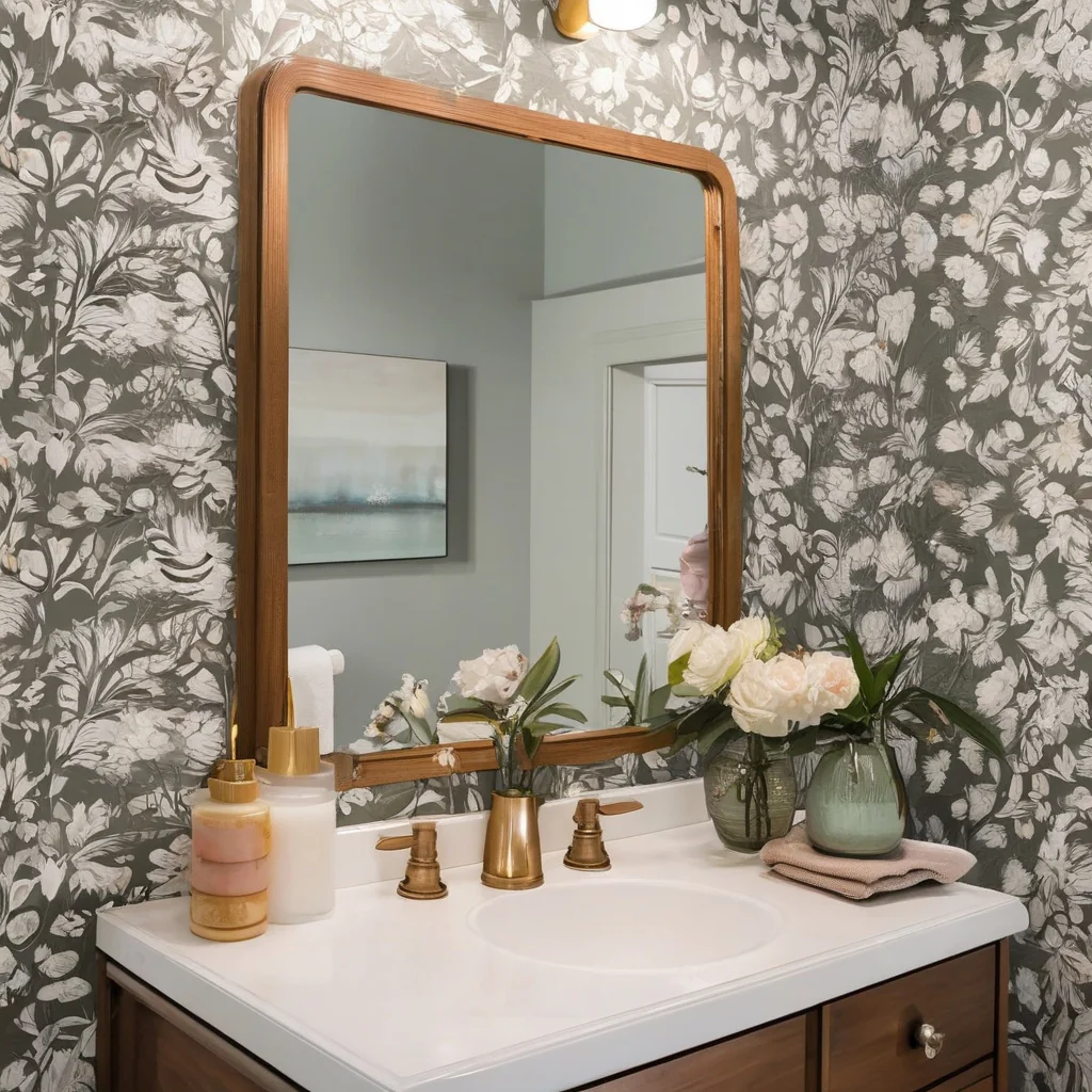 Using wallpaper safely in bathrooms: tips and examples